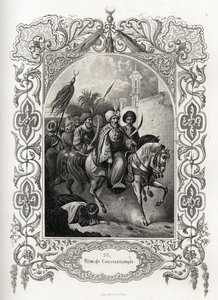 Indtagelsen af Konstantinopel i 1453 af de osmanniske styrker. Stik til illustration af Histoire des popes af Maurice Lachatre (1814-1900), librairie du progres, Paris. af French School