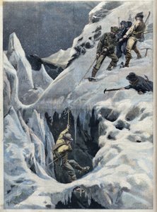 Katastrofen på Mont Blanc (Mont Blanc): rejsendes og deres guiders død under deres ekspedition i "Le Petit Parisien" af French School