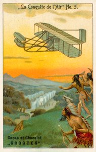 Erobringen af luften (chromolitho) af French School