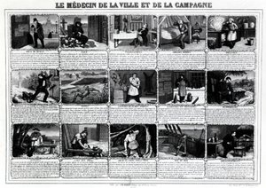 Byens og landets læge og deres forskellige patienter, udgivet af J.B. Gadolachez Cours de Brosses i Lyon, sent den 19. ¿ af French School
