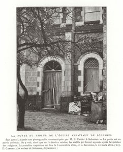 Døren til koret i klosterkirken Solesmes, Frankrig af French School