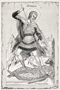Basilius den Stores drøm, fra "Military and Religious Life in the Middle Ages" af Paul Lacroix, udgivet i London omkring 1880 af French School