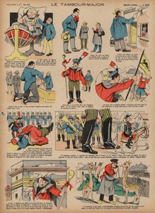 Tromme-dur (farvet gravering) af French School