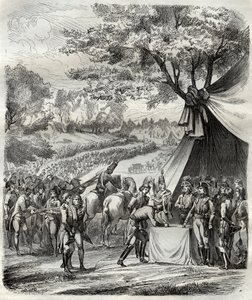 Afslutningen på Vendee-krigen - Hoche underskriver en traktat med bretonerne - Revolution francaise - La pacification de la Vendee - Accords de la Mabilais, 20. april 1795 - underskrive mellem general Hoche og kokkenes chouans - Underskrift af Mabilais-tra af French School