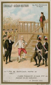 Henrettelsen af kong Ludvig XVI af Frankrig, 21. januar 1793. (chromolitho) af French School