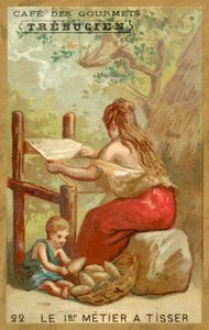 Den første væv (chromolitho) af French School
