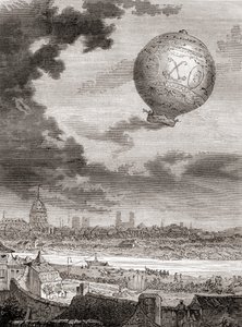 Den første ubundne ballonflyvning, af Jean-François Pilâtre de Rozier og Marquis d