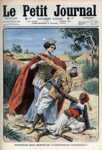 Kolonialismens helte (i Nordafrika) hædres allegorisk gravering "Le Petit Journal", 6. marts 1910 (gravering) af French School