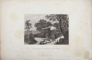 Napoleons hus på øen Elba, indgraveret af Schroeder af French School