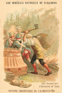 Pladerne i August af Sachsen (chromolitho) af French School