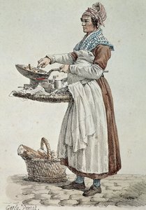 Pølsesælgeren, print, Frankrig af French School