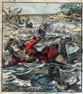 Lemuel Gullivers forlis. Illustration til "" Gulliver