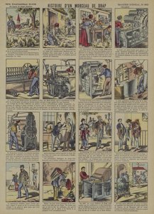 Historien om et stykke uldstof (farve litho) af French School