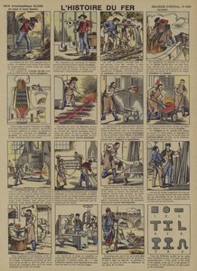 Historien om jern (farve litho) af French School