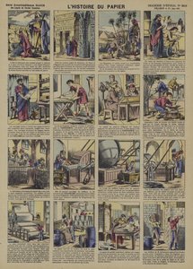 Historien om papir (farve litho) af French School