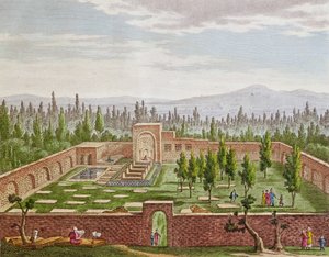 Graven for den store persiske digter Hafiz Shirazi (ca. 1325-c. 1388) i Shiraz af French School