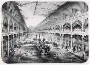 Vandgymnastiksalen på Champs-Elysees i Paris, 1847 af French School