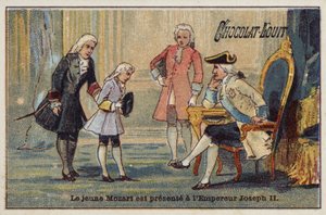 Den unge Mozart præsenteres for kejser Joseph II af French School