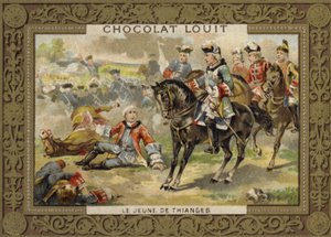 Den unge de Thianges, fransk soldat af French School