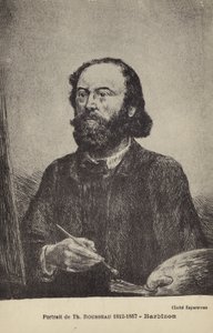 Theodore Rousseau, fransk maler (litografi) af French School