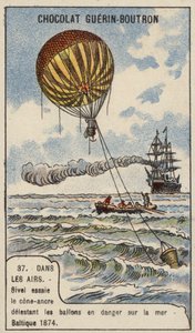 Theodore Sivel tester et kegleformet ballonanker over Østersøen af French School