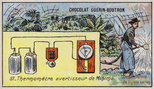 Termometer med alarm for minimum temperatur (chromolitho) af French School