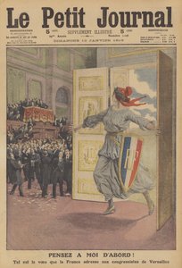 Tænk på mig først! (farve litho) af French School