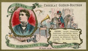 Thomas Edison, amerikansk opfinder (chromolitho) af French School