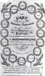 Titelside til LArt de la Cuisine Francaise vol. III af Antonin Careme, udgivet 1834 (trykt papir) af French School