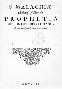 Titelside for Prophecy of the Popes, udgivet 1662 (bogtryk og gravering) af French School