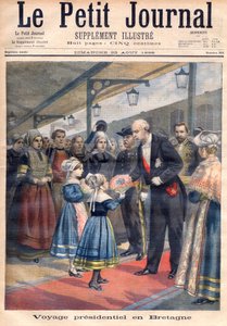 Titelside, der viser Felix Faures præsidentrejse til Storbritannien, illustration fra det illustrerede supplement til Le Petit Journal, 23. august af French School