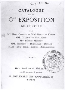 Titelside til kataloget over den 6. impressionistiske udstilling, 1881 af French School