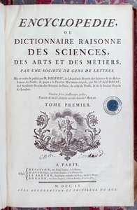 Titelblad til Encyclopedia af Denis Diderot (1713-84), udgivet i Paris i 1751 (se også 157777) af French School