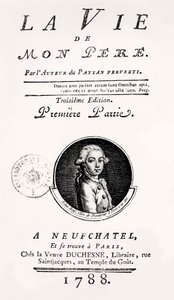 Titelblad for "Min fars liv", 1788 af French School