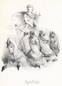 Til Apollo: Denne Gud var søn af Jupiter og Latona kaldte Phebus til himlen, da han førte solens vogne af fire heste af French School