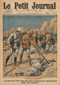 At tro, at disse vilde bruger franske våben til at dræbe vores soldater, illustration fra 