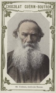Tolstoi, russisk forfatter (farvet foto) af French School