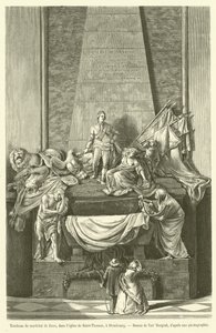 Graven af ​​marskalen af ​​Saxe, i Saint-Thomas-kirken, i Strasbourg (gravering) af French School