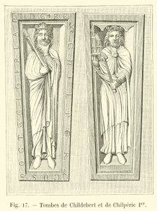Grave af Childebert og Chilperic I af French School