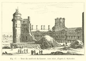 Louvres nordøstlige tårn, omkring 1650, efter I Sylvestre af French School