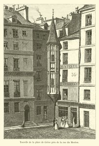 Tårnet på Place de Greve nær rue du Mouton af French School