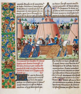 Turnering, fra Froissarts Chronicle, Vol. IV, slutningen af det 15. århundrede (vellum) af French School