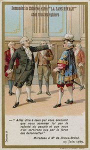 Handelskort, der viser komte de Mirabeau