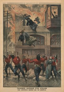 Tragisk brand i et værksted i Newark, New Jersey, illustration fra 