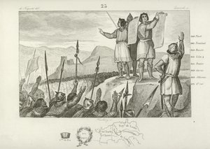Treaty between Charles the Bald and his brother Louis the German, Strasbourg, 842  af French School
