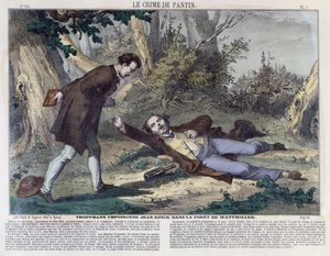 Troppmann forgifter Jean Kinck i skoven ved Wattwiller, 1869 af French School