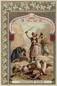 Tyrkiske Bashi-bazouks lemlæstede græske lig, Akrotiri, Kreta, Græsk-tyrkisk krig, 7. marts 1897 af French School