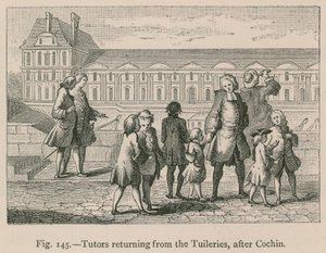 Undervisere, der vender tilbage fra Tuilerierne, efter Cochin af French School