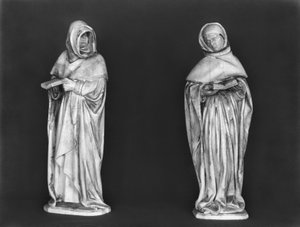 To sørgende, fra hertug Jean de Berrys grav (1340-1416) ca. 1450-53 (alabaster) af French School
