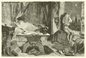 Tycho Brahe måler afstanden, der adskiller stjernerne (gravering) af French School